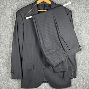 J.Crew Ludlow Suit Mens 40S Navy Blue Pinstripe Loro Piana Super 120s Wool 2pc